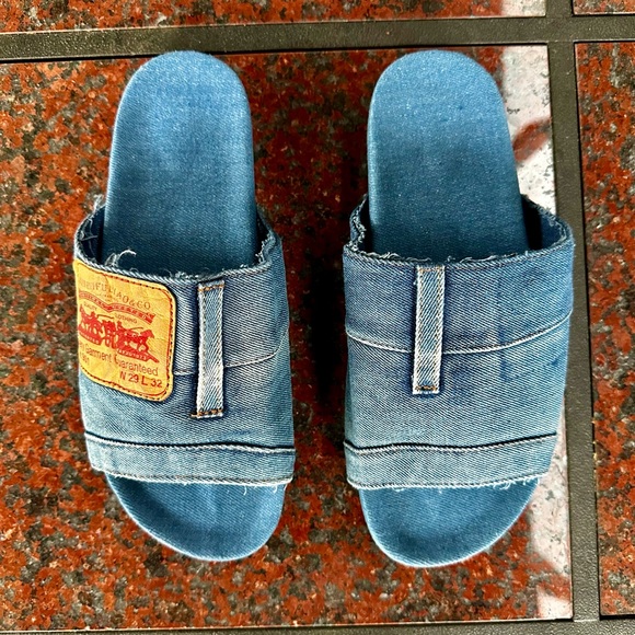 Lasaky – Letter Print Denim Flat Sandals women’s size 7 - Picture 6 of 11